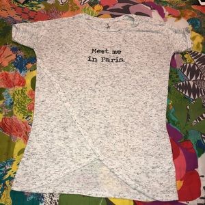 “Meet me in Paris” asymmetrical flowy knit tee